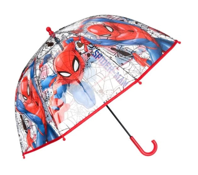 Parapluie Transparent Spiderman Web Power – Ø72 cm pour Petits Super-Héros 🕷️☔