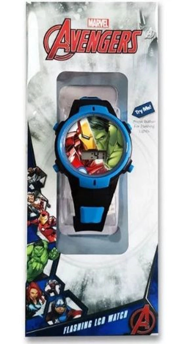 ⌚ Montre Numérique Lumineuse Avengers – Bleu (en boîte) – L’Heure des Super-Héros est Arrivée ! ✨🦸‍♂️