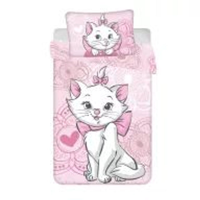 🐱✨ Parure de lit enfant Disney Marie – Rose🛏️💖