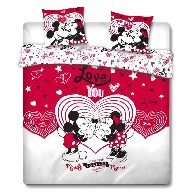 🎀🐭 Housse de couette Mickey & Minnie Disney – 240 × 220 cm