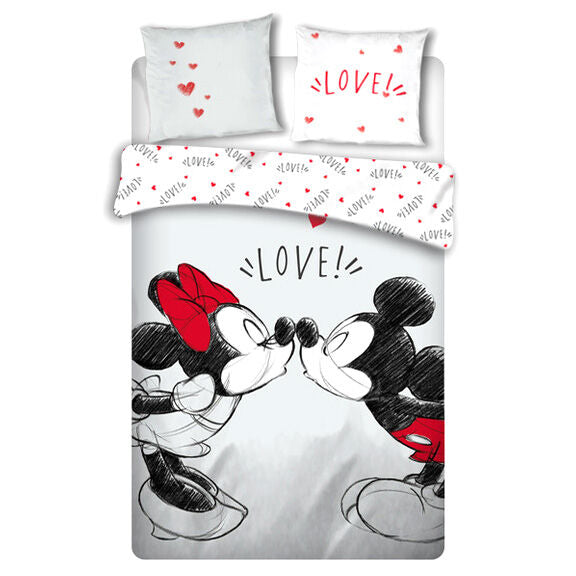 🎀🐭 Housse de couette Mickey & Minnie Disney – 240 × 220 cm