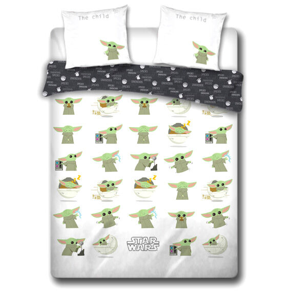 🌌👶🛏️ Housse de couette Bébé Yoda – The Mandalorian Star Wars – 240 × 220 cm