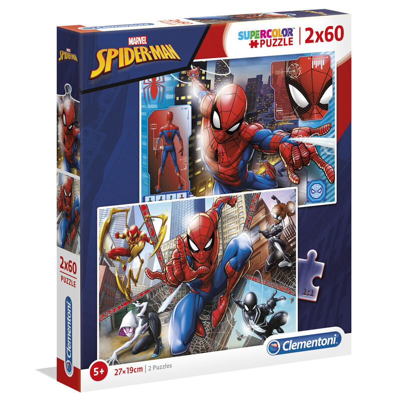 🕷️💥 Puzzle Spiderman Marvel – 2 × 60 pièces