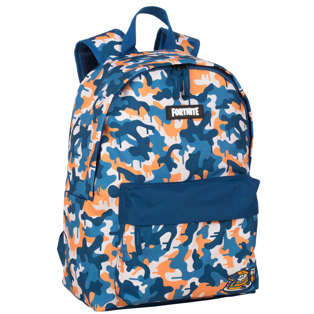 🎮🎒 Sac à dos Fortnite camouflage bleu – 41 cm