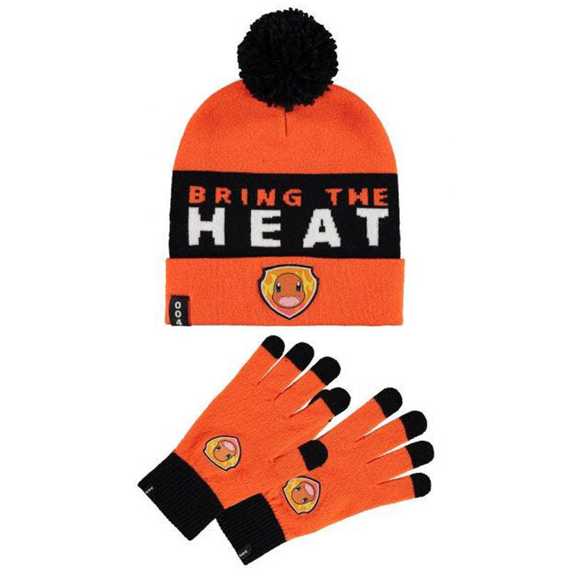 🔥🧢 Ensemble Hiver Pokémon – Charmander : Chapeau & Gants
