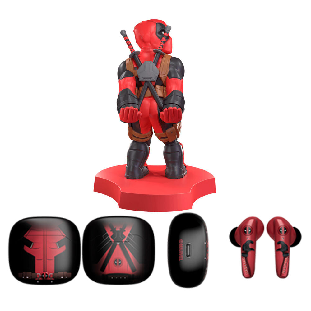 🎧💀 Pack Marvel Deadpool – Mini Cable Guy + Écouteurs sans fil