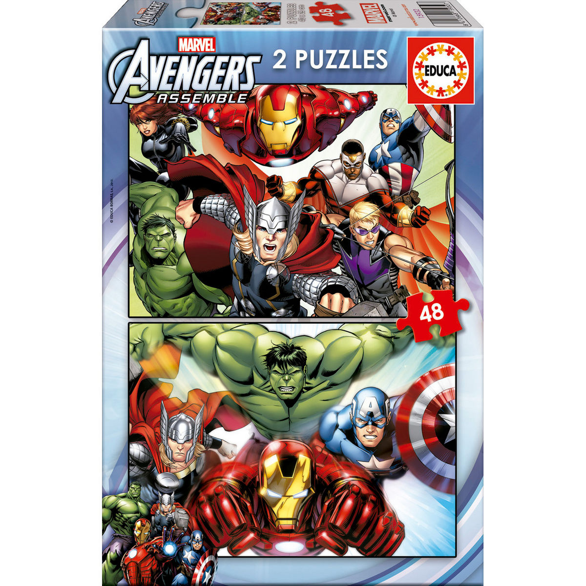 💥🧩 Puzzle Avengers Marvel – 2 × 48 pièces