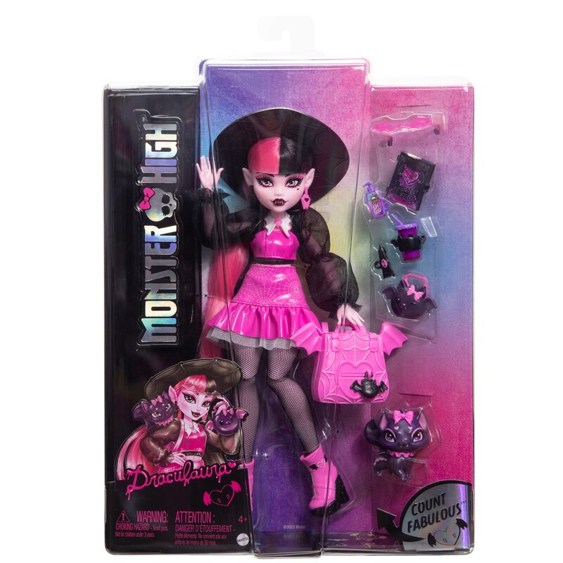 🦇 Poupée Monster High Draculaura – Glamour & Frissons dès 4 Ans 💜
