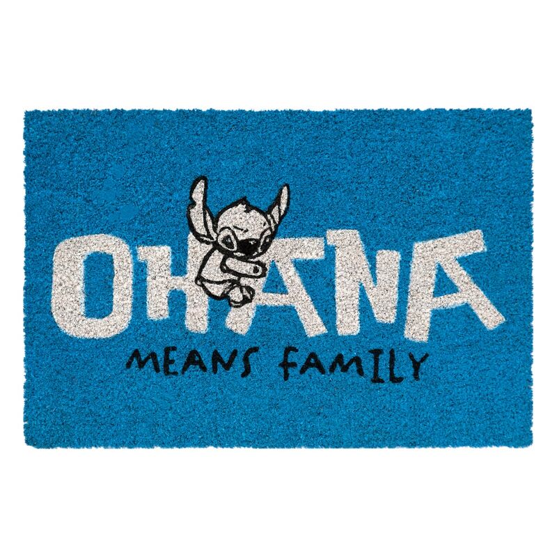 🌺🌀 Paillasson Disney « Ohana » Stitch – 60 × 40 cm 2 couleurs au choix : marron ou bleu