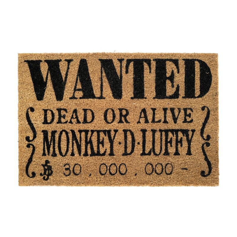 ☠️🏴☠️ Paillasson One Piece – Monkey D. Luffy “Wanted” – 60 × 40 cm