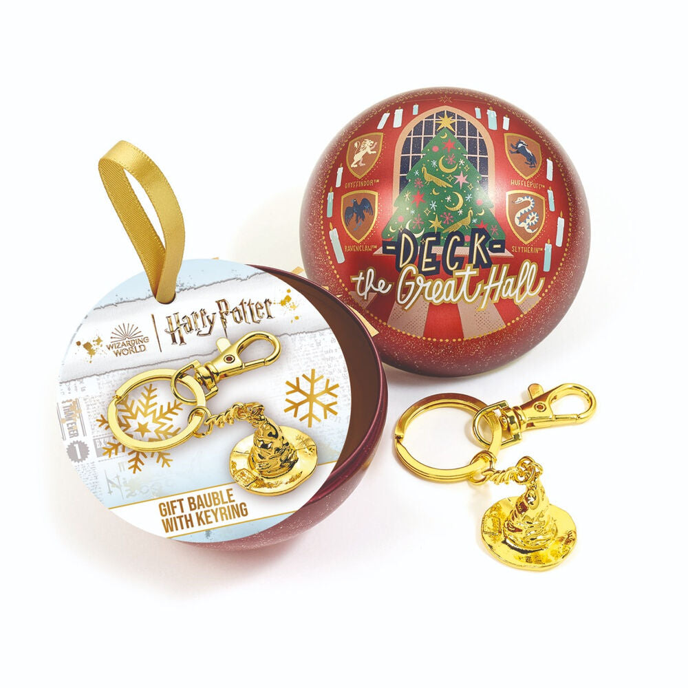 🎄🧙♂️🔑 Porte-clés Choixpeau magique + Boule de Noël – Harry Potter