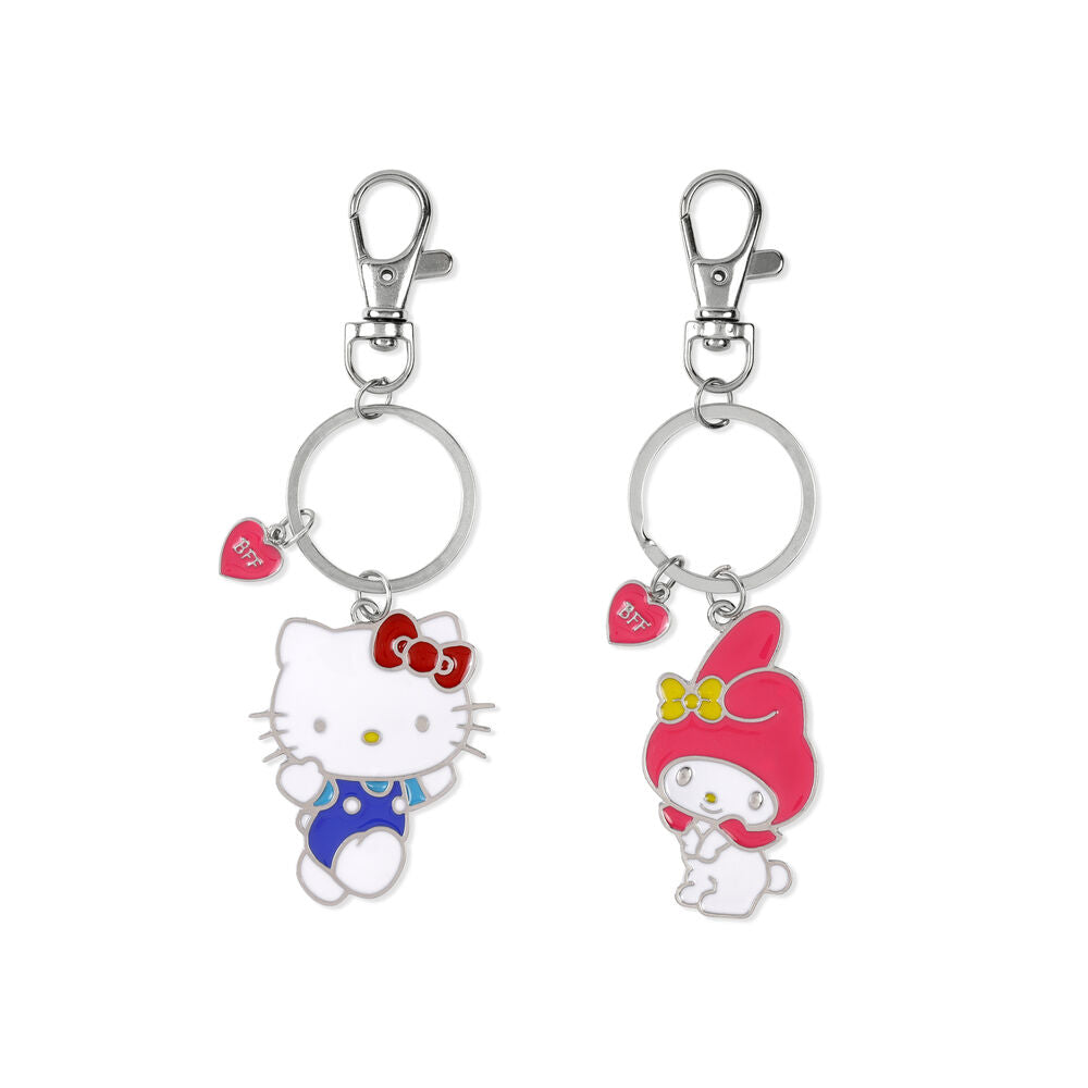 🎀🐰💖🔑 Lot de 2 porte-clés Hello Kitty & My Melody – Sanrio