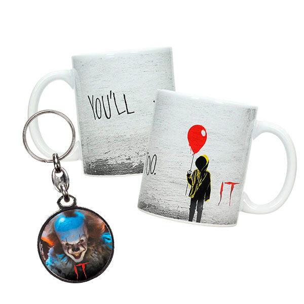 🎈☕ Mug Pennywise + Porte-clés en métal – IT