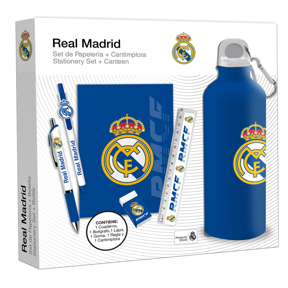 ⚽✏️ Coffret Cadeau Real Madrid – Papeterie + Bouteille