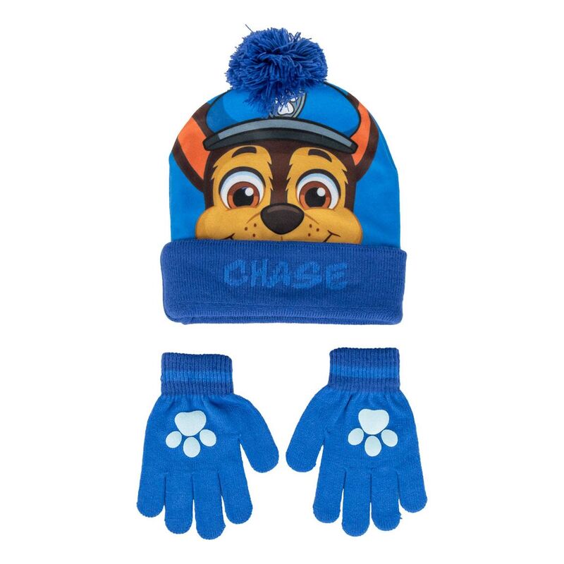 🐾🧢 Ensemble Hiver Paw Patrol – Chase : Chapeau & Gants