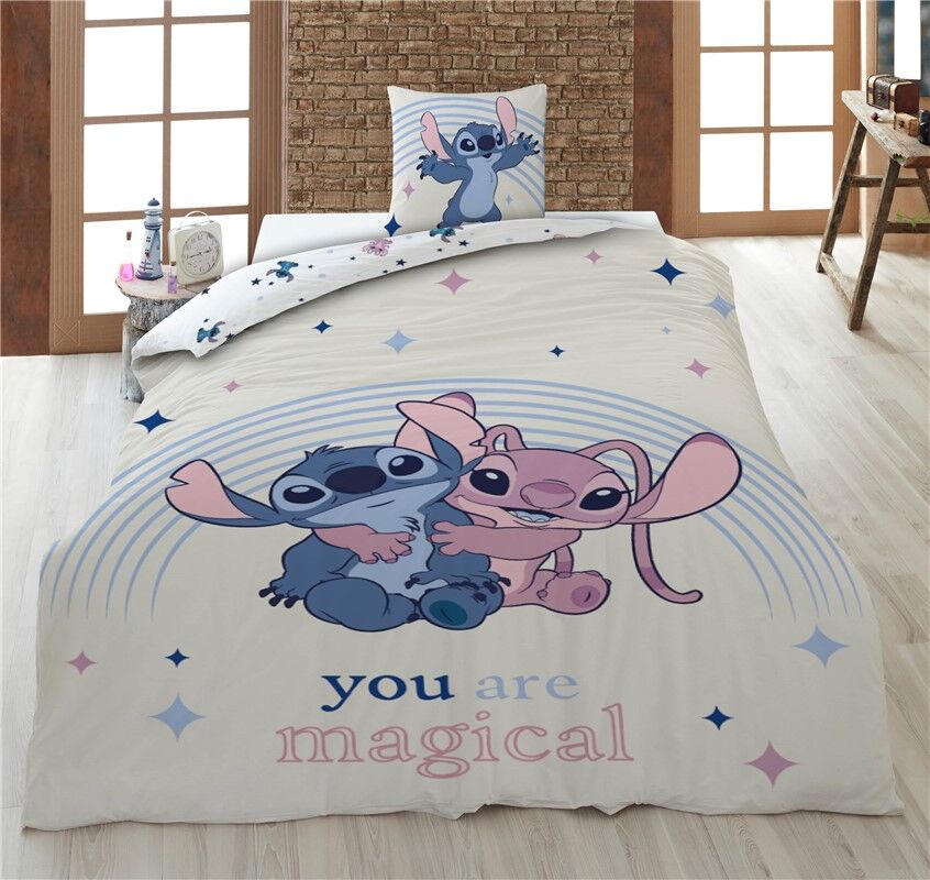 🌙💖 Housse de couette Angel & Stitch Disney – 140 × 200 cm