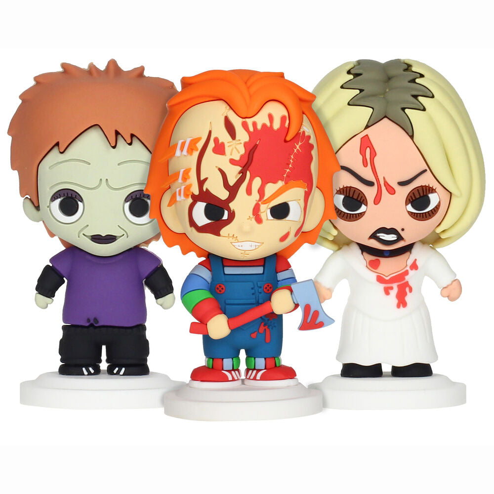 💀🔪 Lot de 3 figurines Chucky Pokis – 7 cm