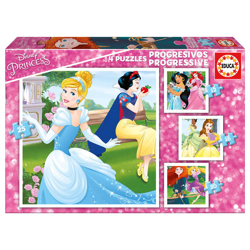 👑✨ Puzzle Progressif Princesses Disney – 12 / 16 / 20 / 25 pièces