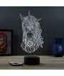 🦄✨ Lampe Illusion 3D Licorne (Vue de Face)