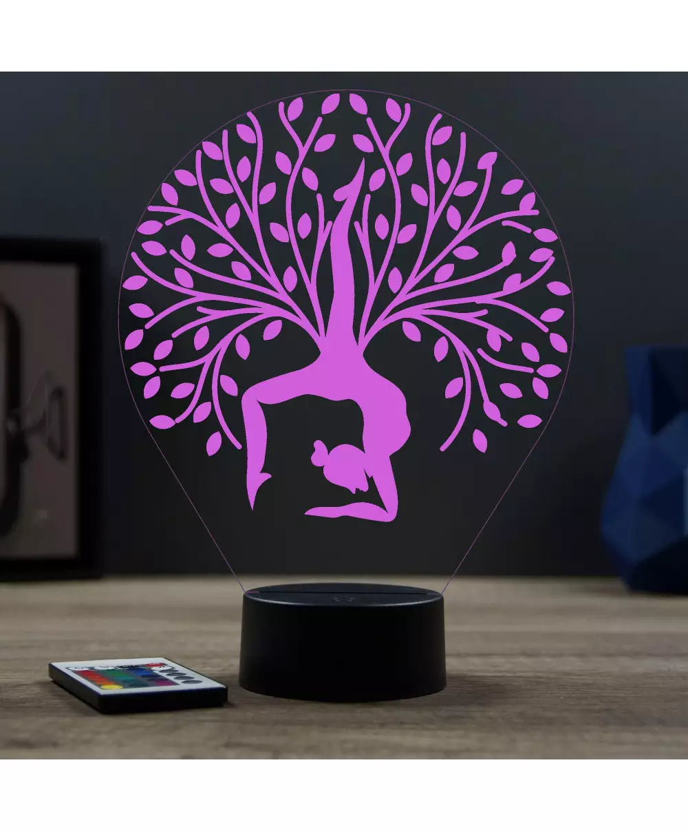 🧘♀️🌳✨ Lampe Illusion 3D Arbre de Vie Yoga