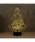 🧘♂️🌸✨ Lampe Illusion 3D Bouddha Fleur de Lotus