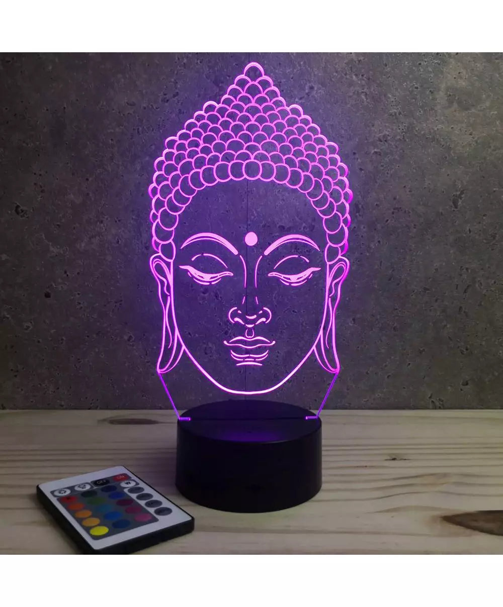 🧘♂️✨ Lampe Illusion 3D Tête de Bouddha
