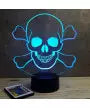 ☠️✨ Lampe Illusion 3D Tête de Mort Pirate