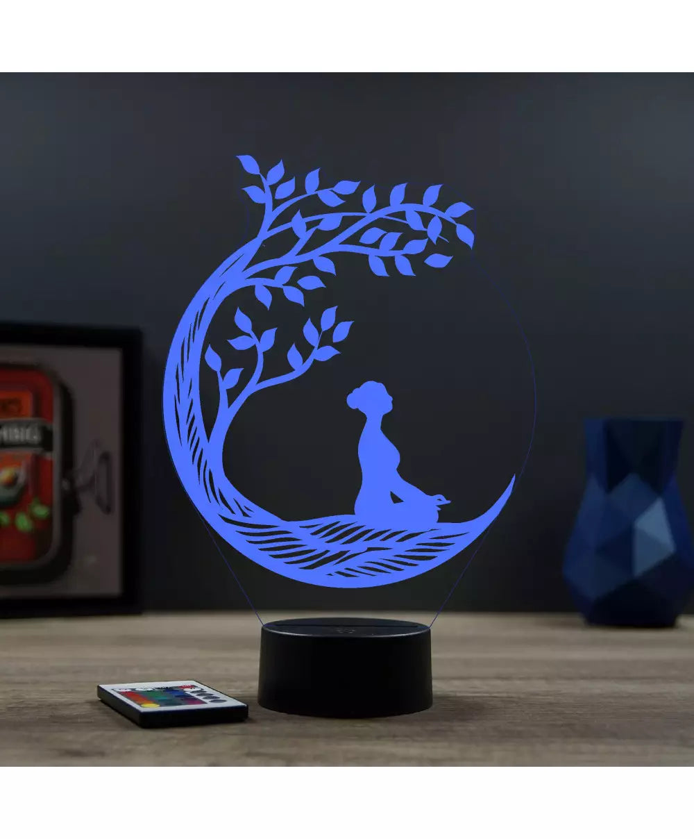 🧘♀️🌳✨ Lampe Illusion 3D Yoga