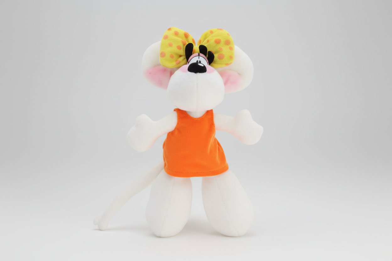 🐭🧡✨ Peluche Diddlina en robe orange – 30 cm