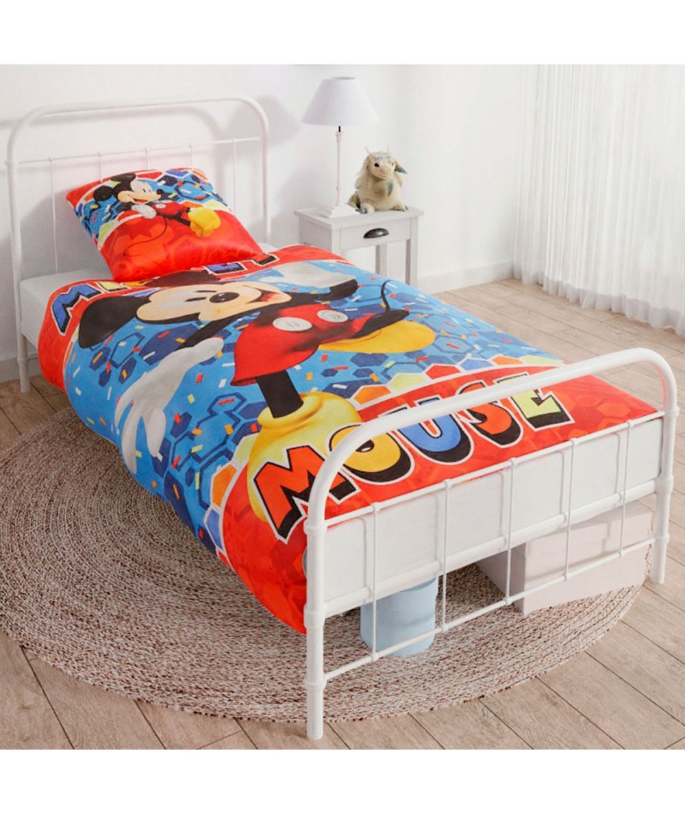 🐭🎀 Set Disney Mickey Mouse – Housse de couette + Taie d’oreiller – TU