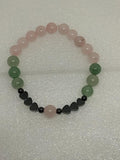 ✨🌸 Bracelet Quartz Rose, Aventurine Verte & Cœur en Hématite