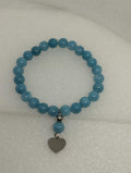 ✨🤍 Bracelet Calcédoine – Cœur