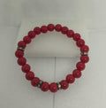 ✨❤️ Bracelet Perles en Verre Rouge & Rondelles Strass