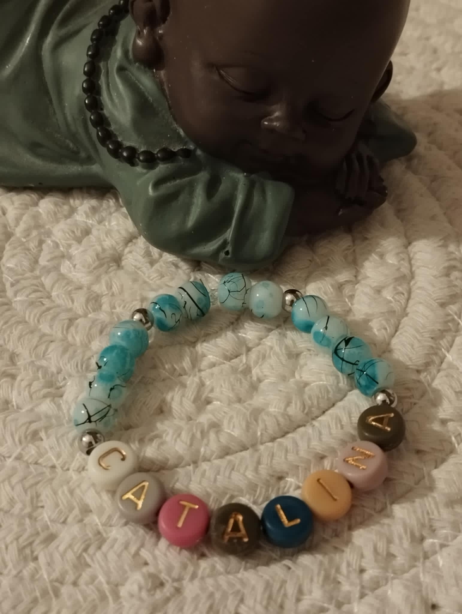 ✨💎 Bracelet Personnalisable – Perles en Verre ou Pierre • Prénom