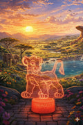 ✨🦁 Lampe 3D Personnalisée à LED – Simba (Le Roi Lion)